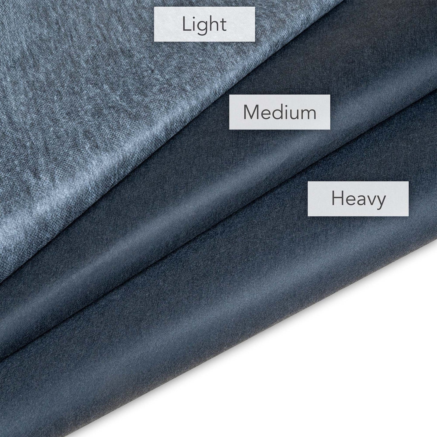 Black Iron On Interfacing and Fabric Samples