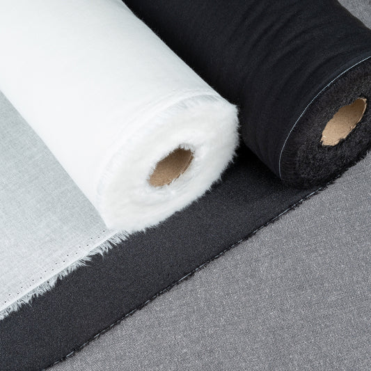 Woven Iron-On Fusible Interfacing White and Black 100% Cotton
