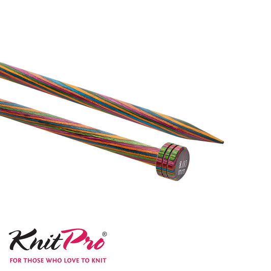 KnitPro Symfonie Single Point Straight Wood Knitting Needles 25cm