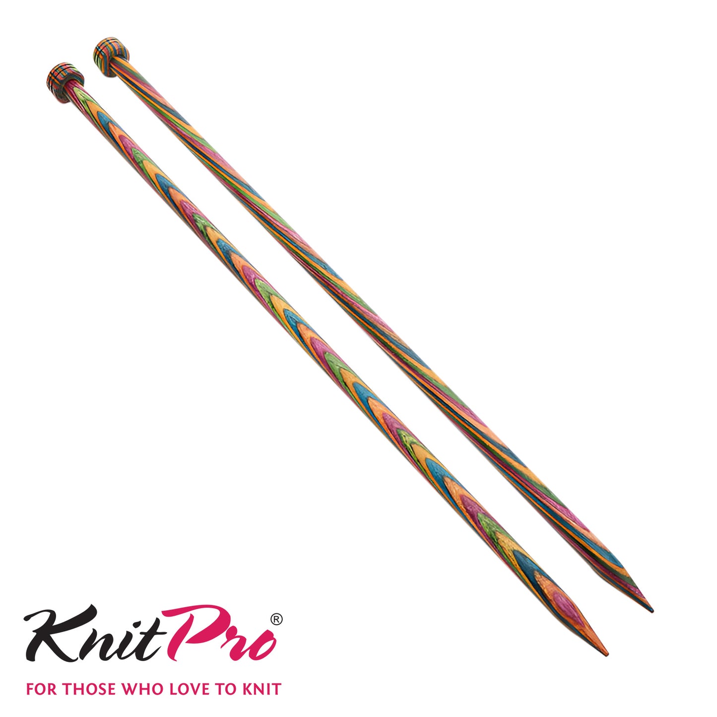 KnitPro Symfonie Single Point Straight Wood Knitting Needles 25cm