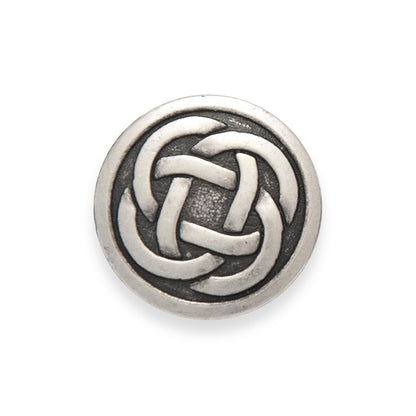 Celtic Knot Buttons Round Oxidized Silver Metal