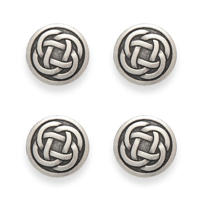 Celtic Knot Buttons Round Oxidized Silver Metal