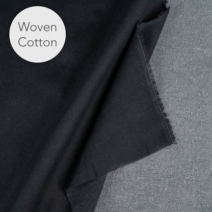 Black Iron On Interfacing and Fabric Samples