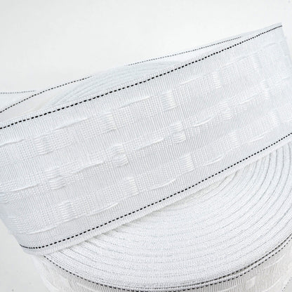 3 Inch 75mm Pencil Pleat Curtain Heading Tape White
