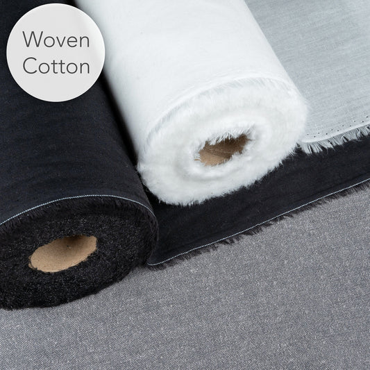 Woven Iron-On Fusible Interfacing White and Black 100% Cotton