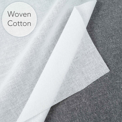 White Iron On Interfacing and Fabric Samples